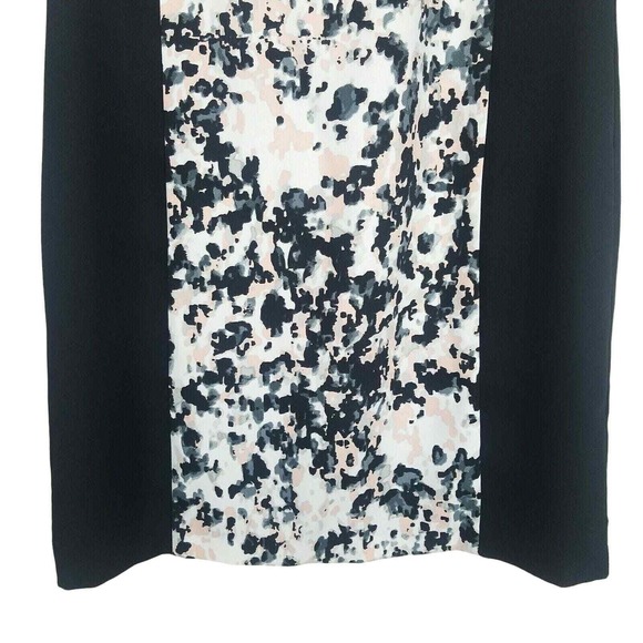 Banana Republic Sheath Dress 2 Short Sleeve Black Pink Crew Office Business - Picture 3 of 5